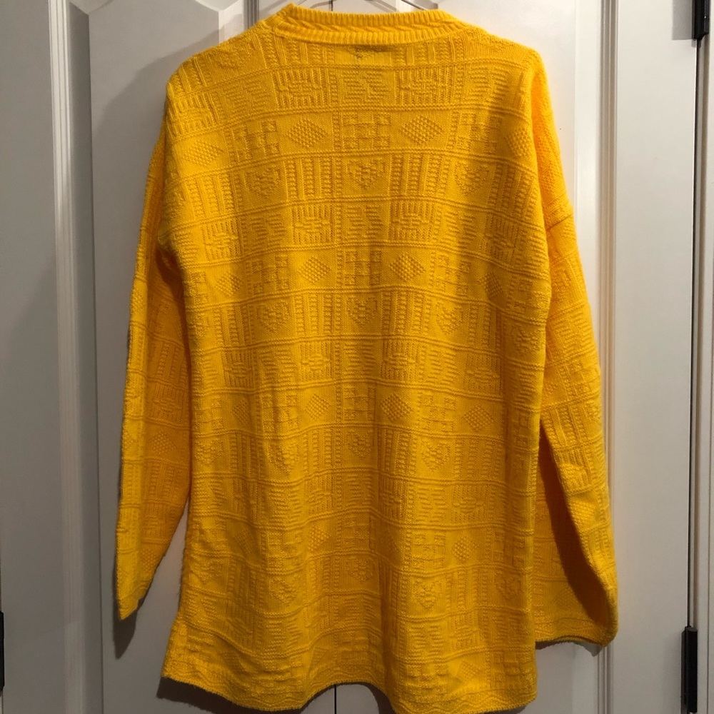 Vintage Cuddle Knit Cable Heart Sweater Yellow S - Picture 2 of 7